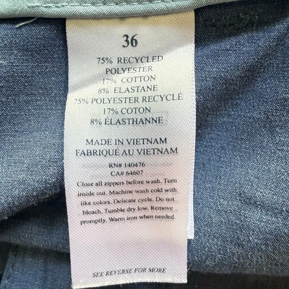 Faherty All Day Shorts Men's 36 Blue Hybrid Performance Chino Stretch Sun Faded